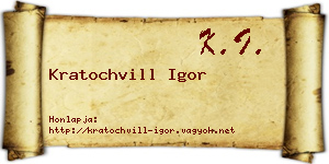 Kratochvill Igor névjegykártya